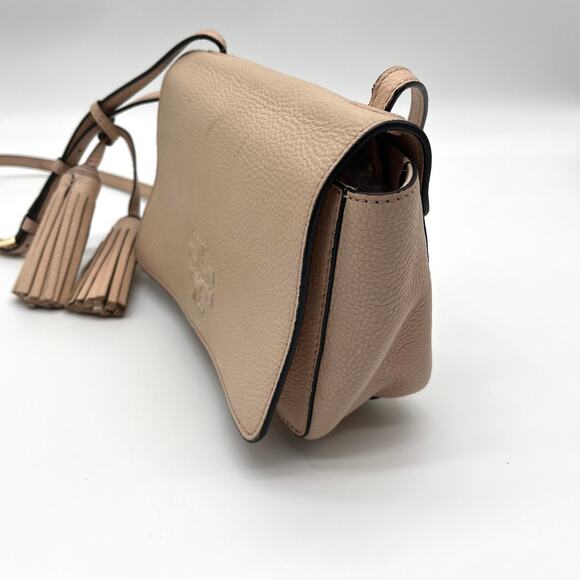 TORY BURCH Leather Thea Crossbody Bag, Beige - Picture 5 of 10